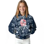 personalized new york yankees pyramid shapes navy varsity jacket best selling