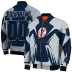 personalized new york yankees spider mark navy bomber jacket best selling