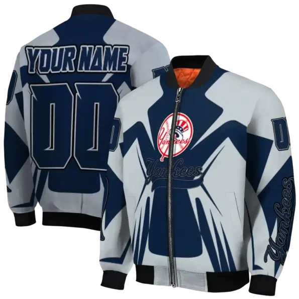 personalized new york yankees spider mark navy bomber jacket fashion forward