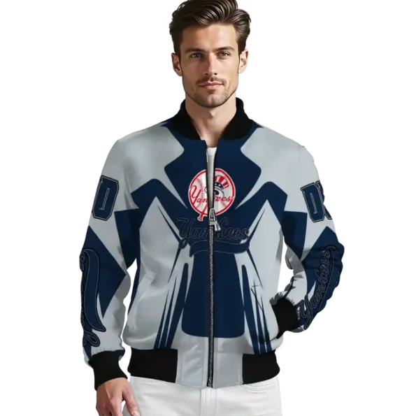 personalized new york yankees spider mark navy bomber jacket high quality