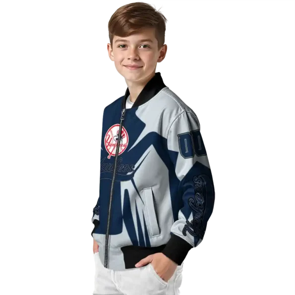 personalized new york yankees spider mark navy bomber jacket trendy
