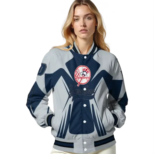 personalized new york yankees spider mark navy varsity jacket latest model