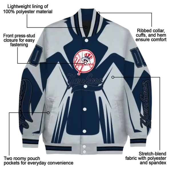 personalized new york yankees spider mark navy varsity jacket new arrival