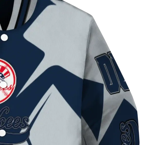 personalized new york yankees spider mark navy varsity jacket premium grade