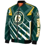 personalized oakland athletics chevron angles green bomber jacket best selling