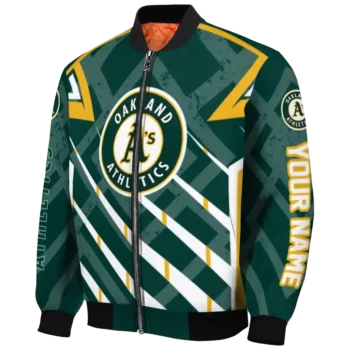 personalized oakland athletics chevron angles green bomber jacket best selling