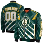 personalized oakland athletics chevron angles green bomber jacket best selling