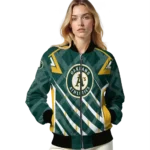 personalized oakland athletics chevron angles green bomber jacket best selling