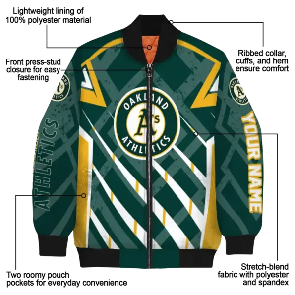 personalized oakland athletics chevron angles green bomber jacket new arrival