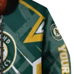 personalized oakland athletics chevron angles green bomber jacket best selling