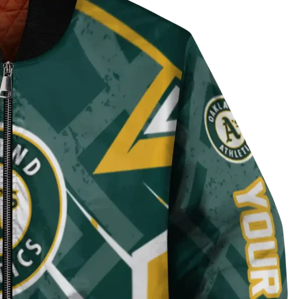 personalized oakland athletics chevron angles green bomber jacket premium grade