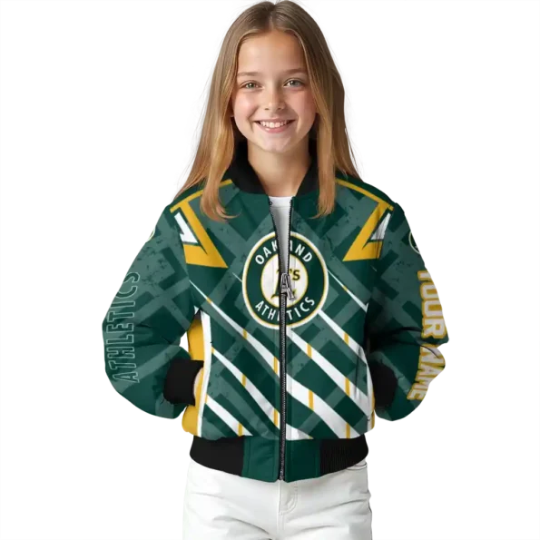 personalized oakland athletics chevron angles green bomber jacket top rated