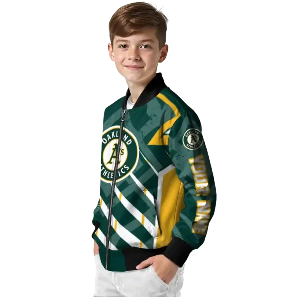 personalized oakland athletics chevron angles green bomber jacket trendy