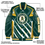 personalized oakland athletics chevron angles green varsity jacket best selling