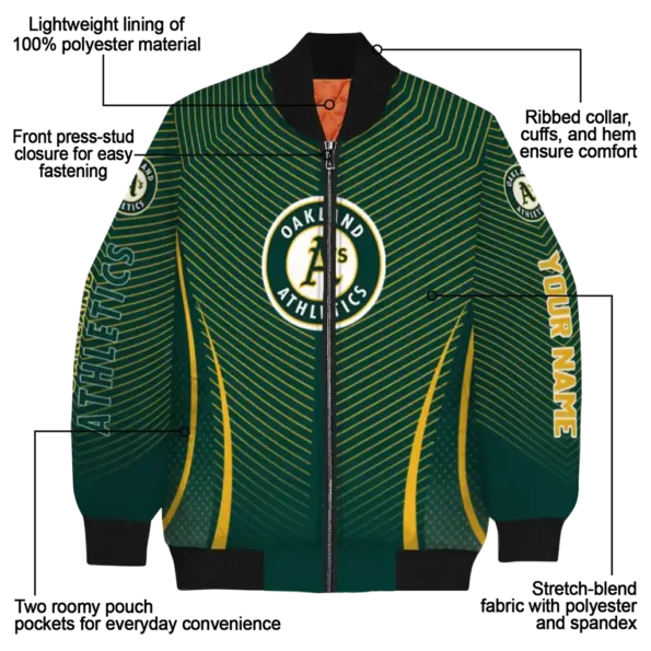 personalized oakland athletics chevron arrow green bomber jacket new arrival