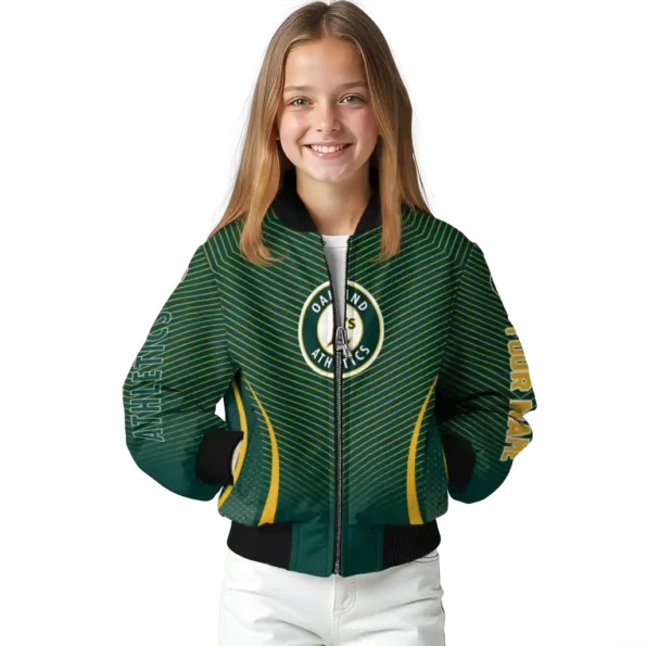 personalized oakland athletics chevron arrow green bomber jacket top rated