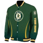 personalized oakland athletics chevron arrow green varsity jacket best selling