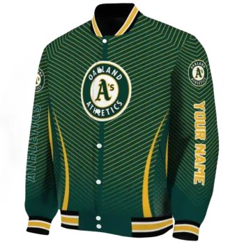 personalized oakland athletics chevron arrow green varsity jacket best selling