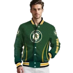 personalized oakland athletics chevron arrow green varsity jacket best selling