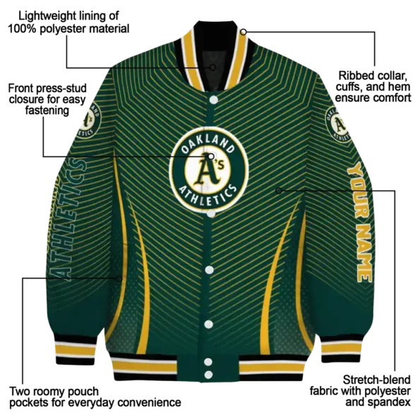 personalized oakland athletics chevron arrow green varsity jacket new arrival