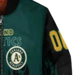 personalized oakland athletics flame border green black bomber jacket best selling