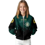 personalized oakland athletics flame border green black bomber jacket best selling