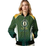 personalized oakland athletics hexagon grid green bomber jacket best selling
