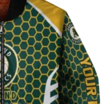 personalized oakland athletics hexagon grid green bomber jacket best selling