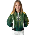 personalized oakland athletics hexagon grid green bomber jacket best selling