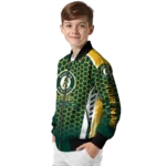 personalized oakland athletics hexagon grid green bomber jacket best selling