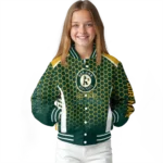 personalized oakland athletics hexagon grid green varsity jacket best selling