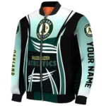 personalized oakland athletics mesh effect green black bomber jacket best selling