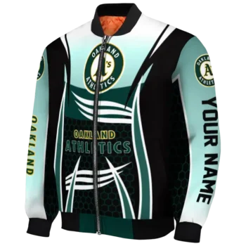 personalized oakland athletics mesh effect green black bomber jacket best selling