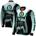 personalized oakland athletics mesh effect green black bomber jacket best selling