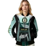 personalized oakland athletics mesh effect green black bomber jacket best selling