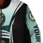 personalized oakland athletics mesh effect green black bomber jacket best selling
