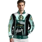personalized oakland athletics mesh effect green black varsity jacket best selling