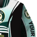 personalized oakland athletics mesh effect green black varsity jacket best selling