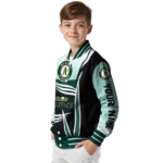 personalized oakland athletics mesh effect green black varsity jacket best selling