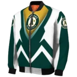 personalized oakland athletics v stripes green white bomber jacket best selling