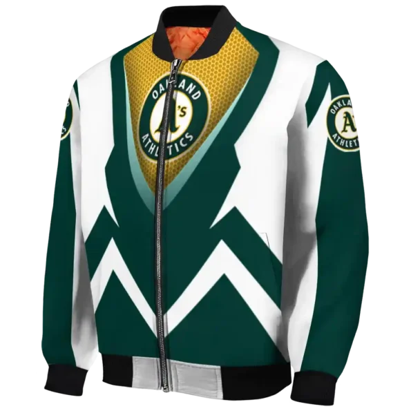 personalized oakland athletics v stripes green white bomber jacket best selling