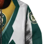personalized oakland athletics v stripes green white bomber jacket best selling
