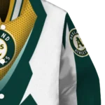 personalized oakland athletics v stripes green white varsity jacket best selling