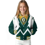 personalized oakland athletics v stripes green white varsity jacket best selling
