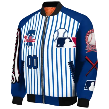 personalized philadelphia phillies eagle baseball blue white bomber jacket best selling