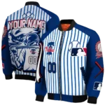 personalized philadelphia phillies eagle baseball blue white bomber jacket best selling