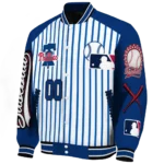 personalized philadelphia phillies eagle baseball blue white varsity jacket best selling