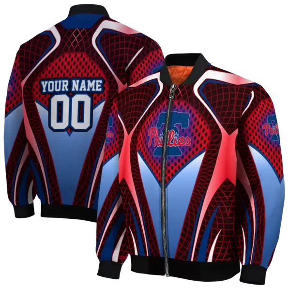 personalized philadelphia phillies mesh chest red crocs black bomber jacket fashion forward
