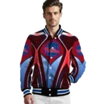 personalized philadelphia phillies mesh chest red crocs black varsity jacket best selling