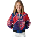 personalized philadelphia phillies star burst blue bomber jacket best selling